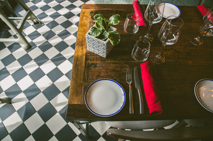 Dining table at Castle Kitchen & Bar in Galgorm Resort & Spa