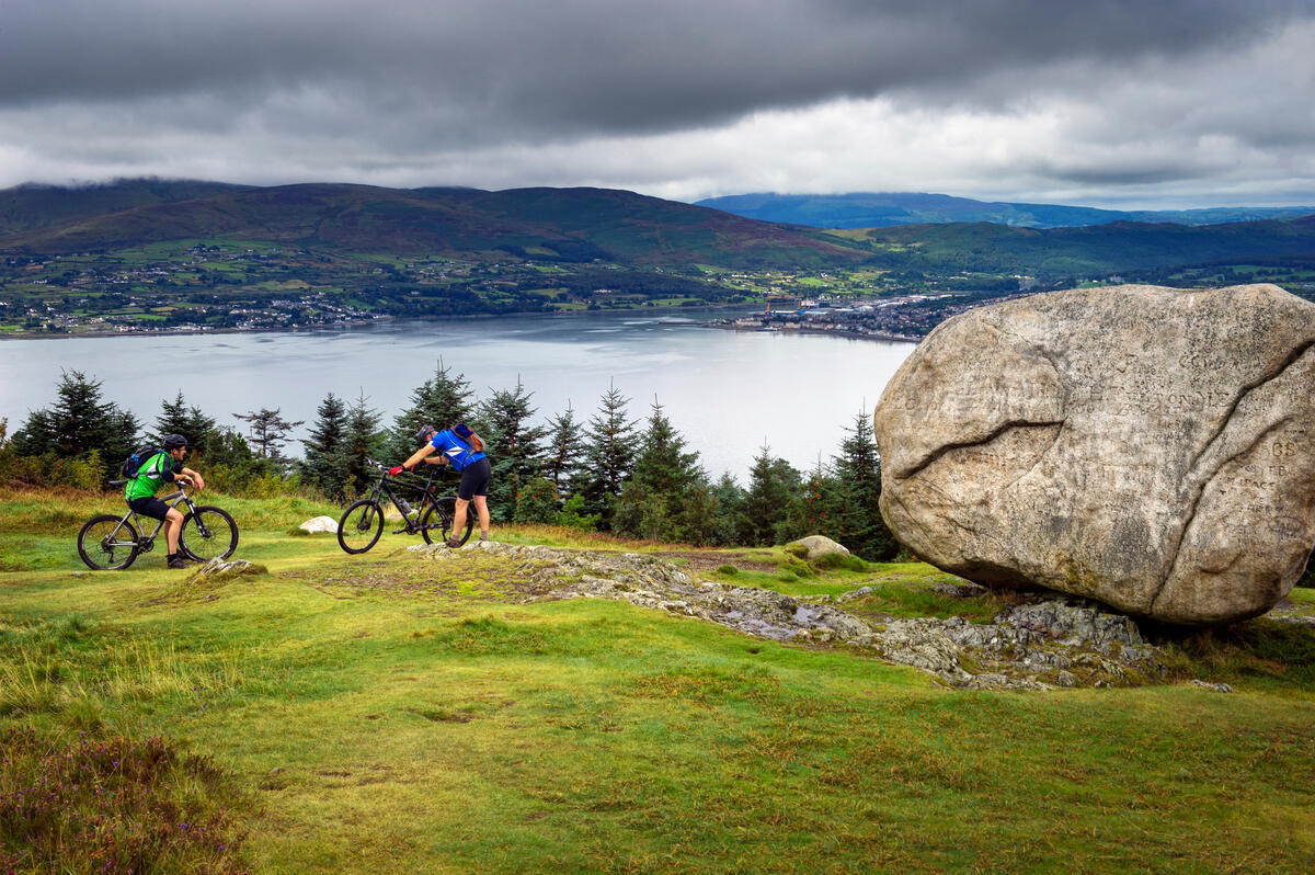 Bikers at Cloughmore Stone, Rostrevor